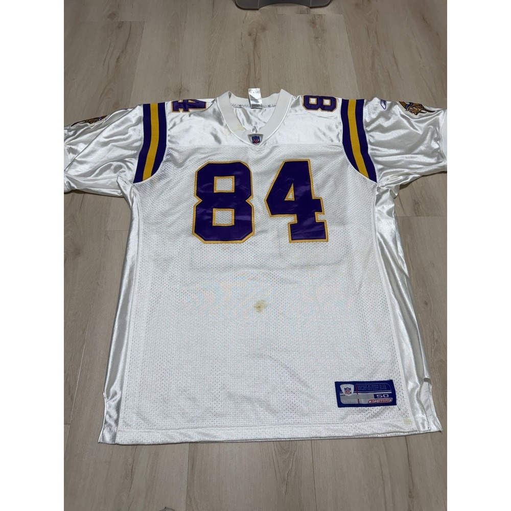 Reebok Minnesota Vikings Men's Size XL Randy Moss #84 White+Purple NFL Jersey